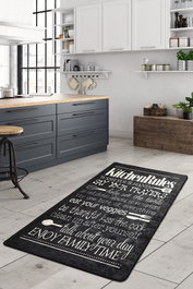 Conceptum Alfombra de Pasillo Kitchen Black Multicolor 100 x 200 cm